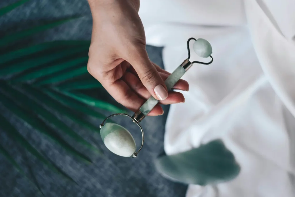 Luxurious massage equipment for facial care, promoting relaxation and enhancing the effects of beauty supplements on skin.